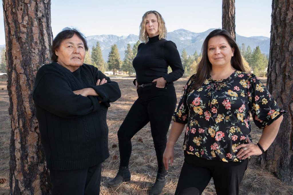 From left: Marlene Doney, Business Division chair at Blackfeet Community College; Morgan Slemberger, director of UM’s Women’s Entrepreneurship & Leadership; and Dacia Whitworth, College of Business instructor at Salish Kootenai College. (Credit: Google Impact Challenge)